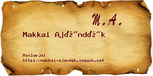Makkai Ajándék névjegykártya
